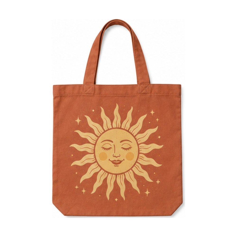 Smiling Sun Canvas Tote